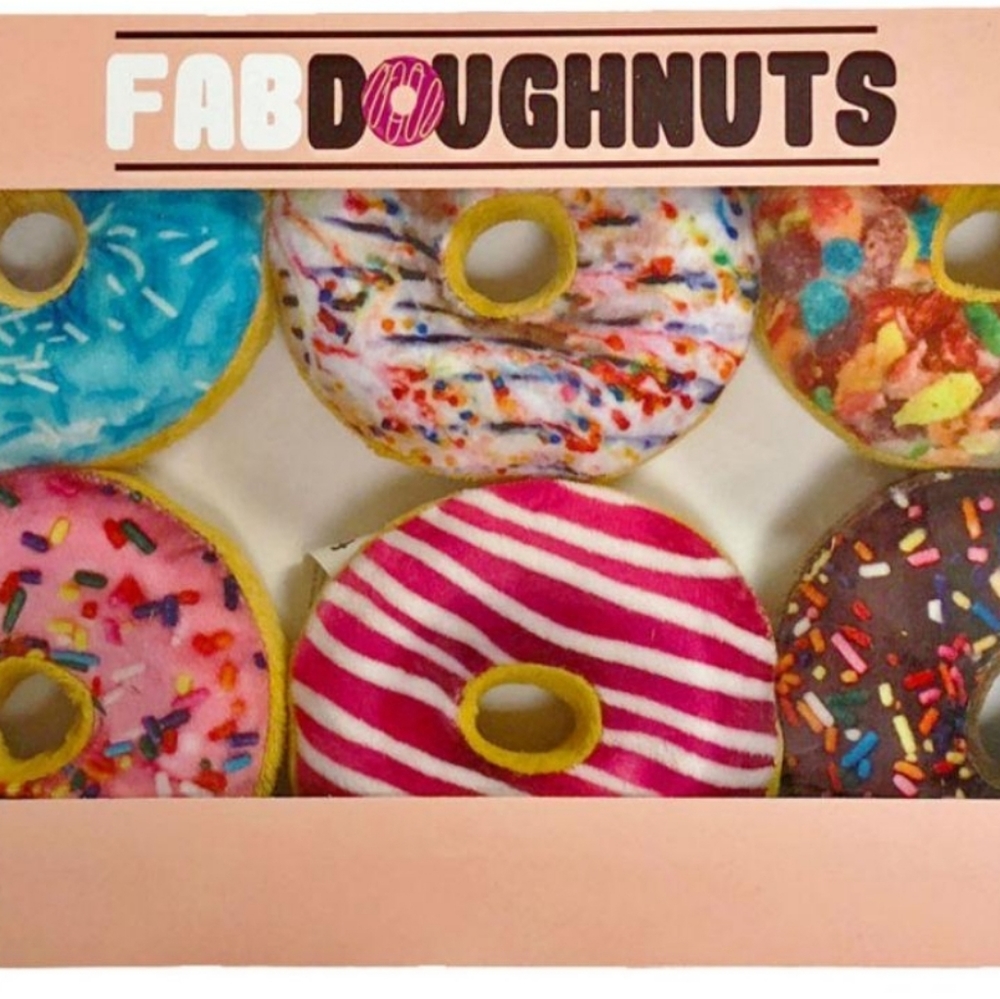 fabdog® Box of 6 Doughnuts Dog Toy